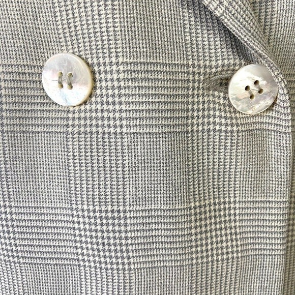 Jones New York Women’s Double Breasted Suit Jacket Coat Gray Plaid Size 10 New - Picture 6 of 10
